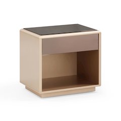 Martha Taupe Mirrored Nightstand