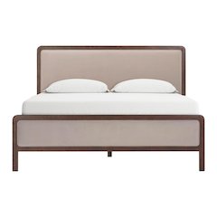 Hella Taupe Velvet King Bed