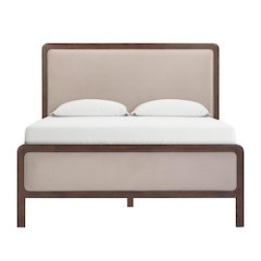 Hella Taupe Velvet Queen Bed