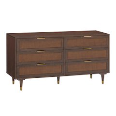 Sierra Dark Chocolate Brown 6 Drawer Dresser