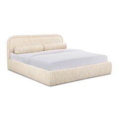 Murielle Taupe Textured Boucle Queen Bed