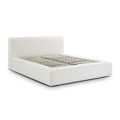 Meena Cream Upcycled Linen Storage Queen Bed
