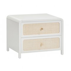 Patty White Rattan 2 Drawer Nightstand