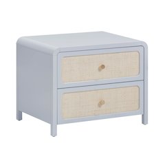Patty Pastel Blue Rattan 2 Drawer Nightstand