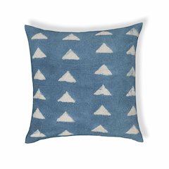 Indigo Triangles Cotton 20 inch Square Accent Pillow