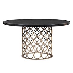 Valentina Brass Round Dining Table