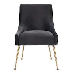 Velvet-Upholstered Accent Chair with Gold Stainless Steel Legs for Living Room
