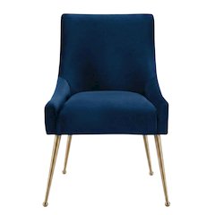 Velvet-Upholstered Accent Chair with Gold Stainless Steel Legs for Living Room