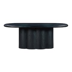 Elika Black Faux Plaster Oval Dining Table