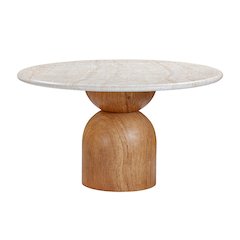 Cynthia Travertine Concrete Indoor / Outdoor 54" Round Dining Table