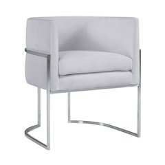 Giselle Grey Velvet Dining Chair with Silver Leg