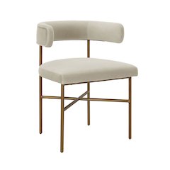 Kim Velvet Chair in Cream