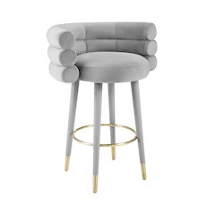 Betty Grey Velvet Barstool