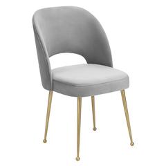 Swell Light Grey Velvet Chair