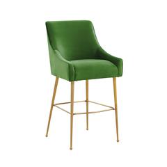 Beatrix Green Velvet Bar Stool - Gold Legs