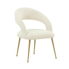 Gold Leg Modern Glam Dining Chair with Fiber-Wrapped Foam Seat
