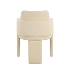 Vegan Leather Upholstered Dining Chair with Spring Seat for Dining Room, Cream