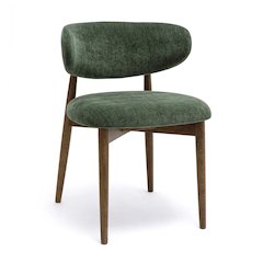 Zinea Forest Green Performance Textured Velvet Dining Chair