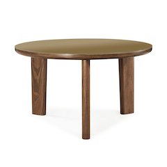 Oani Walnut and Glass Round Dining Table