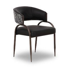 Tatum Black Vegan Leather 2-Tone Dining Chair