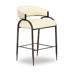 Tatum Cream Vegan Leather 2-Tone Counter Stool