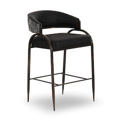 Tatum Black Vegan Leather 2-Tone Counter Stool