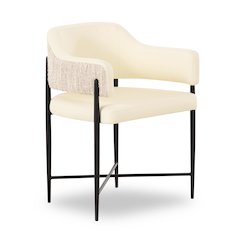 Sezanne Cream Vegan Leather 2-Tone Dining Chair