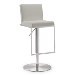 Amalfi Light Grey Steel Adjustable Barstool