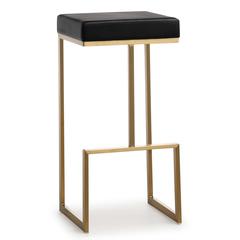 Ferra Black Gold Steel Barstool (Set of 2)