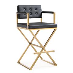 Director Black Gold Steel Barstool
