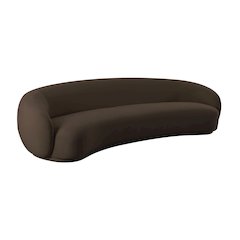Kendall Chocolate Brown Velvet 120 Inch Sofa