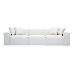 Mindy Cream Chenille Basketweave Modular Sofa