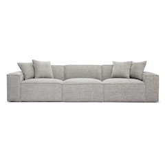 Mindy Taupe Chenille Basketweave Modular Sofa