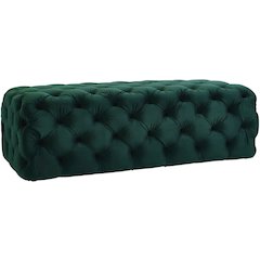 Kaylee Jumbo Green Velvet Ottoman