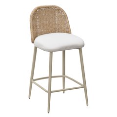 Alexa Cream Performance Fabric Outdoor Counter Stool