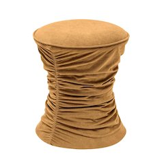 Bounce Dark Terracotta Ruched Velvet Adjustable Ottoman