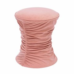 Bounce Rose Pink Ruched Velvet Adjustable Ottoman