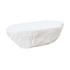 Crag White Concrete Coffee Table, White