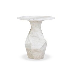 Esme Faux Marble Indoor/Outdoor Round Side Table