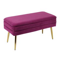 Ziva Plum Velvet Storage Bench