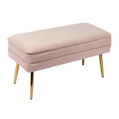 Ziva Blush Velvet Storage Bench