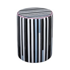 Taurus Ceramic Stool in Modern Stripes Print
