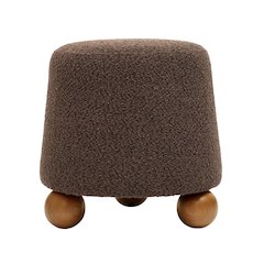 Jaine Chocolate Brown Boucle Stool