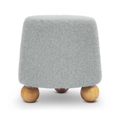 Jaine Stone Grey Loose Mohair Ottoman