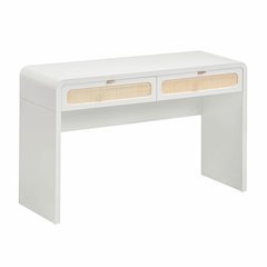 Patty White Rattan Console Desk