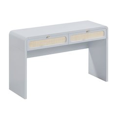 Patty Pastel Blue Rattan Console Desk