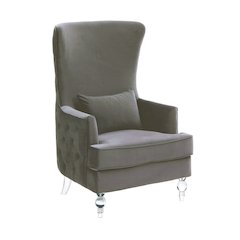 Aubree Tall Chair with Acrylic Legs - Grey