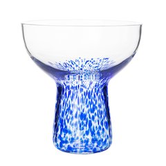 Dottie Blue Dots Handblown Cocktail Glass - Set of 4