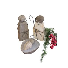 Set Of Three River Rock Mary Joseph And Jesus