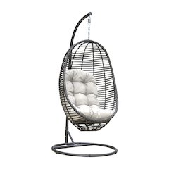 Panama Jack Graphite 2-Piece Hanging Chair with Cushion